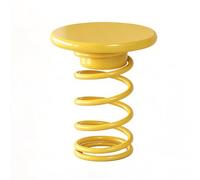 Table D’appoint En Forme De Ressort, Table De Chevet Minimaliste Yellow | Structure En Ressort En Acier Allié, Design Artistique En Spirale Unique, Pour La Décoration Intérieure