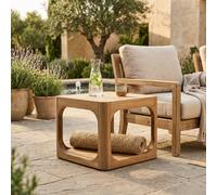 Table d’appoint en teck massif - table extérieure style chic terrasse piscine (NATOFTB5050S)