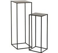 Table d' appoint gigogne métal noir Narsh - Lot de 2
