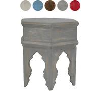 Table d’appoint Marrakesch Orient & Mediterran Gris En Mangoholz 45 cm Fait Main