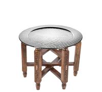 Table d’Appoint Massif Marrakesch Orient & Mediterran Interior Argent 60x6x46