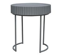 [en.casa] Table d’Appoint Design Élégant et Intemporel avec Plateau Rond pour Salon Chambre Entrée Bureau Bout de Canapé Table de Chevet Métal MDF 46 x 40 cm Gris
