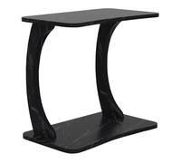 [en.casa] Table d'Appoint à roulettes en Forme de C Table de Chevet Bout de Canapé Pratique Polyvalent Moderne pour Chambre Salon Panneau de Particules 59 x 35 x 56 cm Effet Marbre Noir