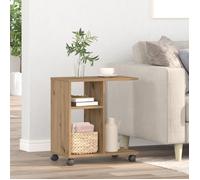 Table d appoint sur roulettes en chêne 50x30x55 cm en bois d ingénierie