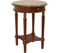 Table D’appoint Tables De Téléphone Américaines, Table Basse Ronde, Table D’appoint avec Tiroir, Light Walnut, 19.68 * 19.68 * 25.98in