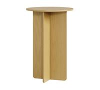 [en.casa] Table d’appoint avec Plateau Rond Petite Table Basse Bout de Canapé Guéridon Design Intemporel Salon Chambre Bureau Entrée Panneau de Particules 60 x 40 cm Effet Chêne