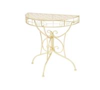 vidaXL Table d'appoint vintage demi-ronde métal 72 x 36 x 74 cm Doré