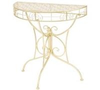 vidaXL Table d'appoint vintage demi-ronde métal 72 x 36 x 74 cm Doré