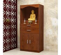 Table d', Armoire d', pupitre de prière Personnel, avec tiroir et Rangement, pour Temples, Salon, Bureau. (Chêne doré, 80 x 40 x 166 cm)