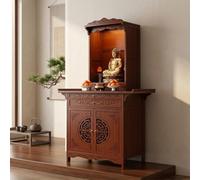 Table D’autel avec Tiroir Et Étagère, Cabinet De Méditation Bouddhiste pour Maison Ou Temple, Meuble De Prière en Bambou avec Grand Rangement, pour Culte Et Déco Spirituelle