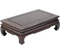 Table D’autel Table De Méditation Rectangle Pieds Pliés Table D’autel Puja Sorcellerie Petite Table Basse en Bois Base Sculptée à La Main pour Bouddha Sculp, Brown, 30.5 * 18 * 9.2cm