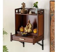 Table d' Bouddhiste, étagère d' Bouddhiste Chinoise pour Temple, Bureau de prière Personnel, avec tiroirs, pour Table ou Mur. (40 x 32,6 x 47 cm)