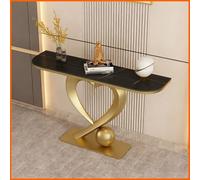 Table D‘Entrée En Forme De Cœur, Console De Couloir Avec Plateau En Ardoise Et Cadre En Fer Anti-Rouille, Table D’Accent Contemporaine Pour Hall, Salon Ou Chambre(Gold Style E,120cm/47.2in)