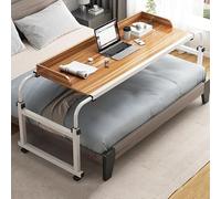 Table D’hôpital Au-Dessus du Lit pour Un Usage Domestique Pivoter Au-Dessus De La Table De Lit avec Roues Table à Hauteur Réglable Table De Lit D’hô, Oak Color, 47.24 * 17.32in