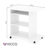 Vicco Bureau Harm, Blanc, 80x50cm
