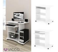 Table d?ordinateur VICCO HARM Table Table de bureau Table d'ordinateur portable Table de bureau roulante blanche