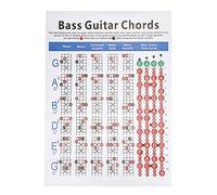 Table d'accords de guitare basse, accessoires pour instruments de musique pour débutants avec papier d'art résistant à l'usure, convient pour les cours de musique