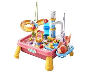 Table d'activité eau - Table de jeux d'eau | Bac à Ëau avec pompe à Ëau | Jeu extérieur jardin piscine pour garçons et filles de 4 à 8 ans, Activité d'exploration sensorielle pour tout-petits