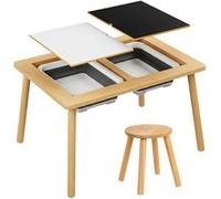 Table d'activité sensorielle Montessori en bois avec bacs de rangements et tabouret pour enfant dès 3 ans