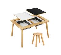 Table d'activité sensorielle Montessori en bois avec bacs de rangements et tabouret pour enfant dès 3 ans
