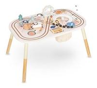 Table d'activités Bois- Table d'appoint éducative pour Enfants 3+, Boucle motrice avec Perles, trieuse de Forme, Hochet et Miroir, Jouet d'éducation