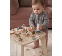 VERTBAUDET Jouet Bébé Table d'Éveil Activités Bois FSC Rétro Flower TU | encastrement, empilage, jeu, enfant, imagination, dextérité, coordination, boulier, labyrinthe, engrenages
