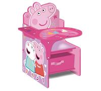 Arditex Chaise de bureau enfant Peppa Pig en bois avec bac textile Rose 62x30x60 cm