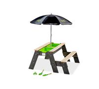 Table D'activités Enfant Sable Et Eau, Et De Pique-nique Avec Ombrelle (1 Banc) Gris TU