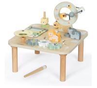 Table D'activités musicale éducative Bois, jeux sonores - jungle sauvage éléments rotatifs +9 mois - Jeu de motricité Montessori
