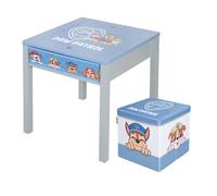 roba Ensemble de Sièges pour Enfants Paw Patrol - Table avec Plateau Réversible + Tabouret - À Partir de 18 Mois - Mobilier de Siège avec Chiens de Dessin Animé - Bois Gris/Bleu