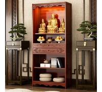 Table d'altar de bouddhiste avec fonction de stockage, cabine en altar pour bouddhiste de méditation personnelle, cabine d'altars à domicile avec supports, maison de dieu de style chinois pour la