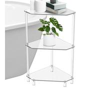 Table d'angle Acrylique - Table d'angle avec Support pour Étagère d'angle 12x12x26" P, Table d'angle Acrylique Transparent | Table d'angle Triangulaire 3 Niveaux pour Salon, Table Acrylique Petite