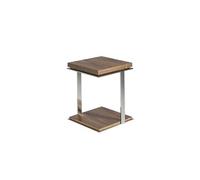 Table D'angle De Noyer Et Acier Marron