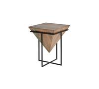Table d'angle - GINER Y COLOMER - Bois de manguier - Métal noir - Style industriel