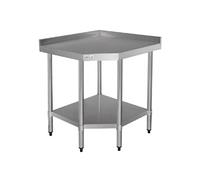Vogue Table inox d'angle H960 x L800 x P600 mm avec dosseret