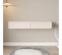 Table d'angle Moderne Blanche, Table de Maquillage Peu Encombrante, Coiffeuse de Maquillage Murale avec Tiroir, Coiffeuse Flottante pour Chambre À Coucher(100cm/39.4in)