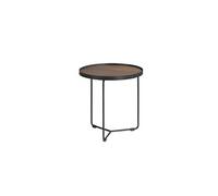 Table d'angle ronde en bois et acier 2028C, Ø50 x 50 cm. -