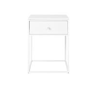 Table d'appoint 1 tiroir blanc cadre blanc 40 x 40 x 55 cm