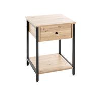 Table d'Appoint 1 Tiroir "Miranda" 55cm Chêne & Noir