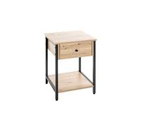 HAKU Table d'appoint chêne clair noir métal panneaux alvéolaires L40xH55xP40 cm Moderne