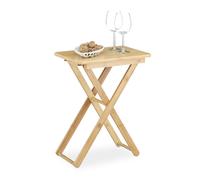 relaxdays Table d'appoint pliable en bambou