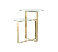 Table d'Appoint 2 Plateaux Design "Katris" 60cm Or