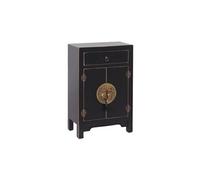 Table d'Appoint 2 Portes 1 Tiroir Coloris Noir - IVANA -