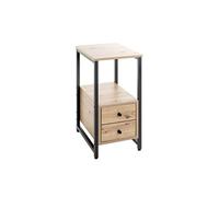 Paris Prix - Table D'appoint 2 Tiroirs "miranda" 63cm Chêne & Noir