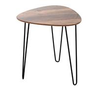 Table D'appoint 40x40x43 Cm Décor Chêne Foncé Et Métal Noir Noir