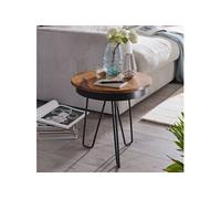 Table d'appoint 43x43 cm en bois de sheesham massif et fer