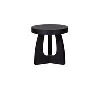 Table d'appoint Ø45 cm MDF et placage noir Tala