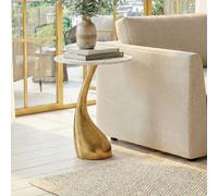 Table d'appoint 45cm Or Marbre Table salon Alu Table de canapé Table basse Ronde