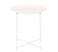 Table d'appoint Ø47 H51 Table de jardin Table de balcon Table de terrasse ronde Métal blanc