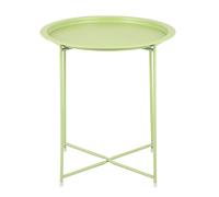 Table d'appoint Ø47 H51 Table de jardin Table de balcon Table de terrasse ronde Métal vert clair